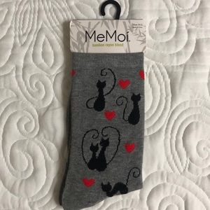BRAND NEW Long Cat Valentines Day Socks, Cat Lovers, Ladies Size 9-11